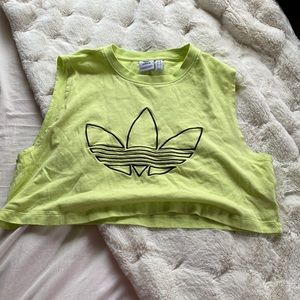 Neon yellow adidas crop top